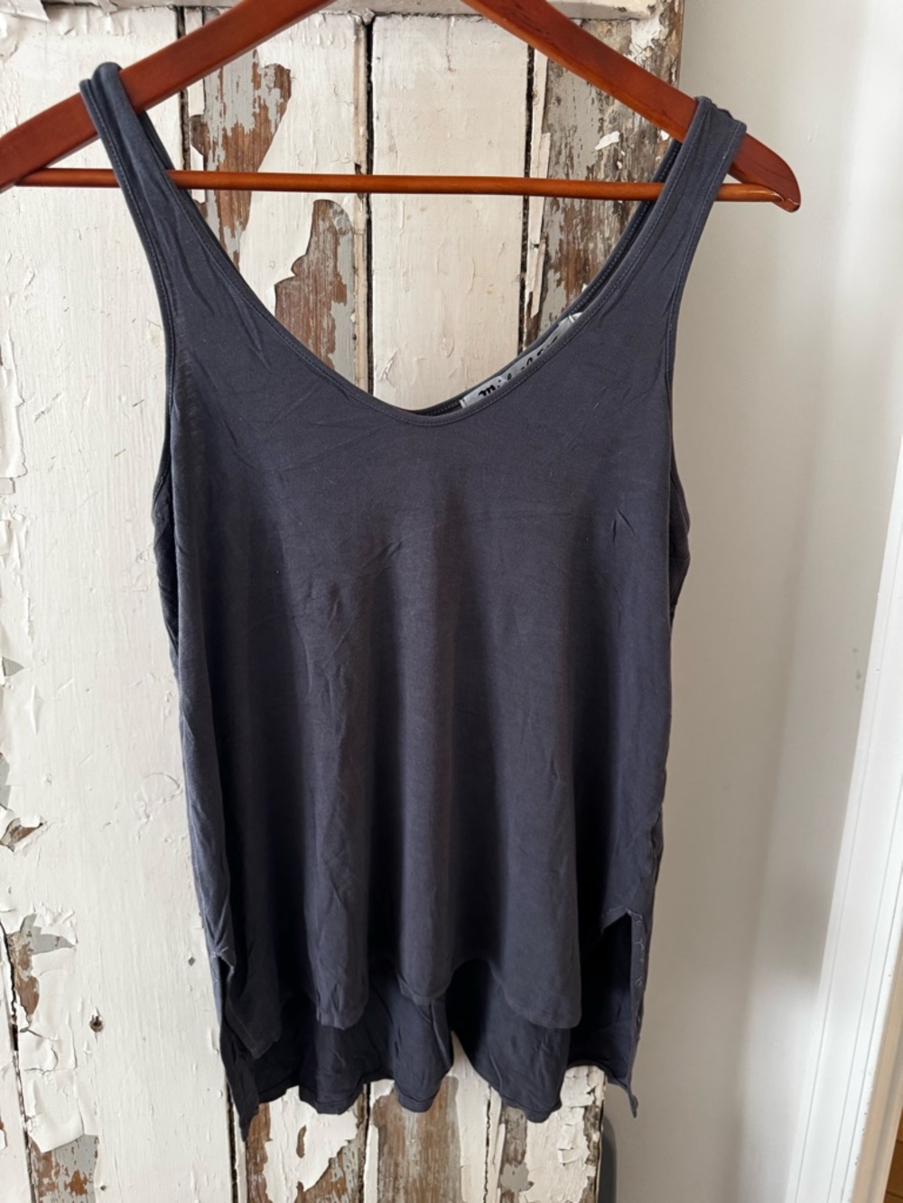 Michael Stars Charcoal Gray Scoop Neck Tank